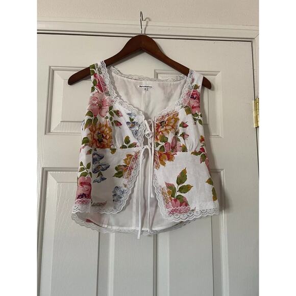 Reformation Rosalie Linen Tank Top Giverny Floral - 6 - Picture 5 of 7
